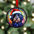 Labradoodle Black in Santa Hat Suncatcher Decoration